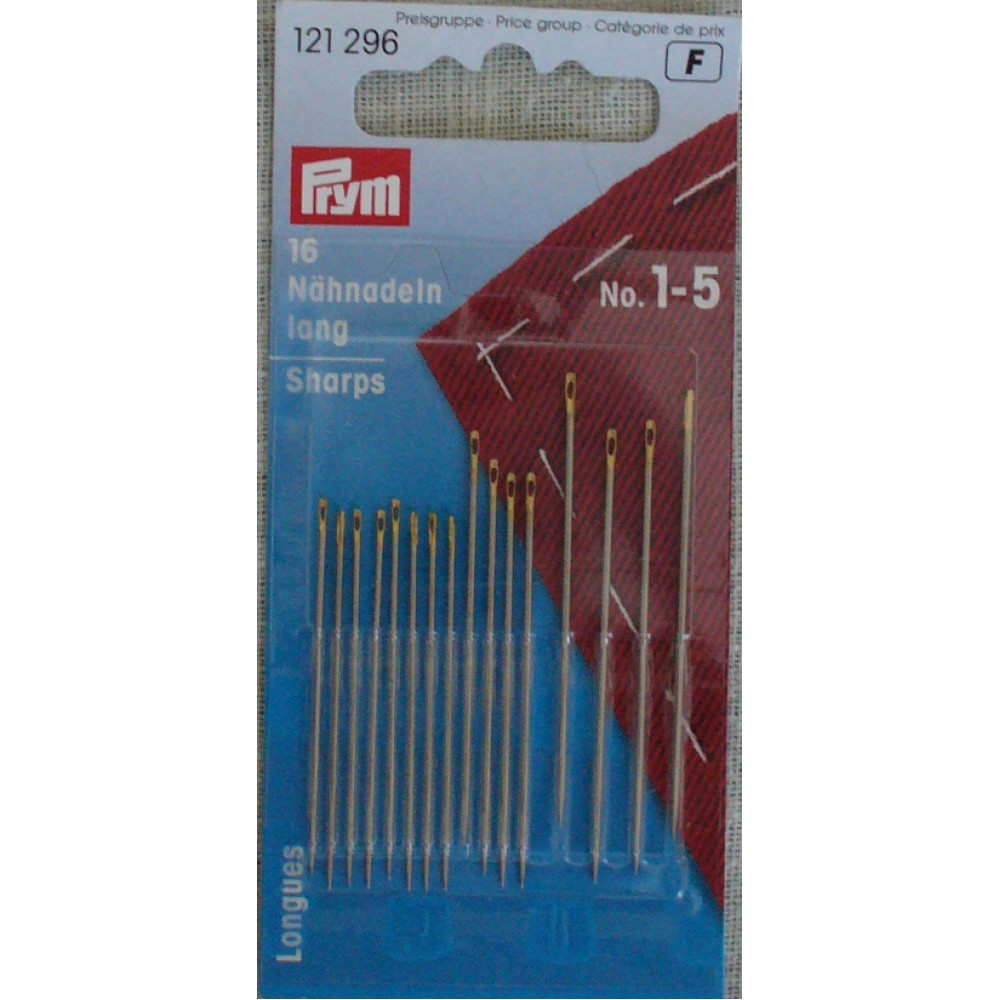 Prym - Hand Sewing Needles Sharps - With Gold Eye 1-5